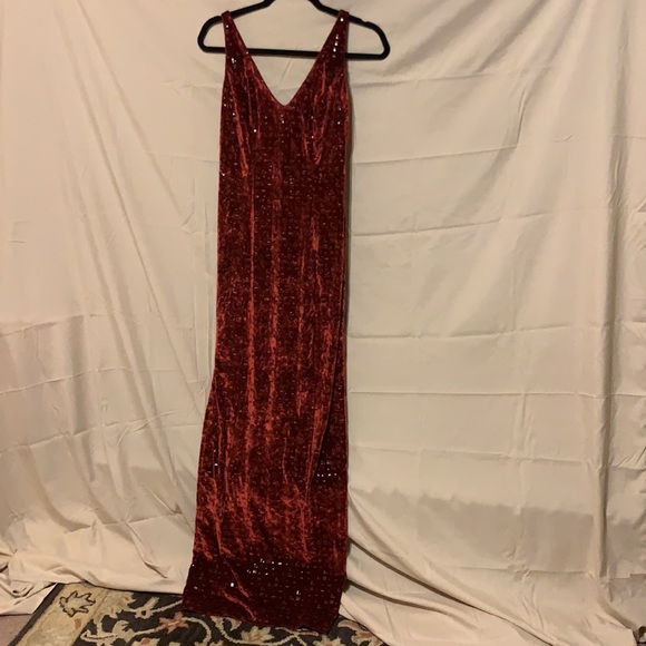 Janine Dresses & Skirts - S Vintage Janine Paris Italy London red velvet mosaic dress evening gown